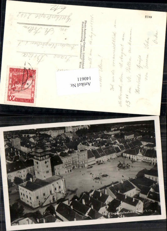 140611,seltene Fliegeraufnahme Retz 1935