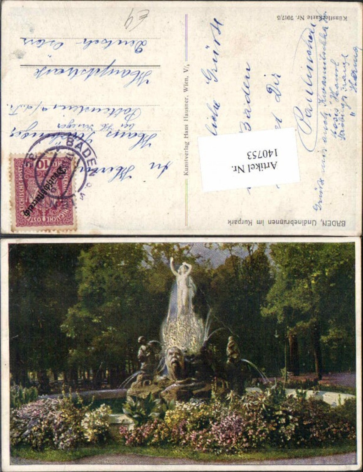 140753,Baden bei Wien Undinebrunnen Park