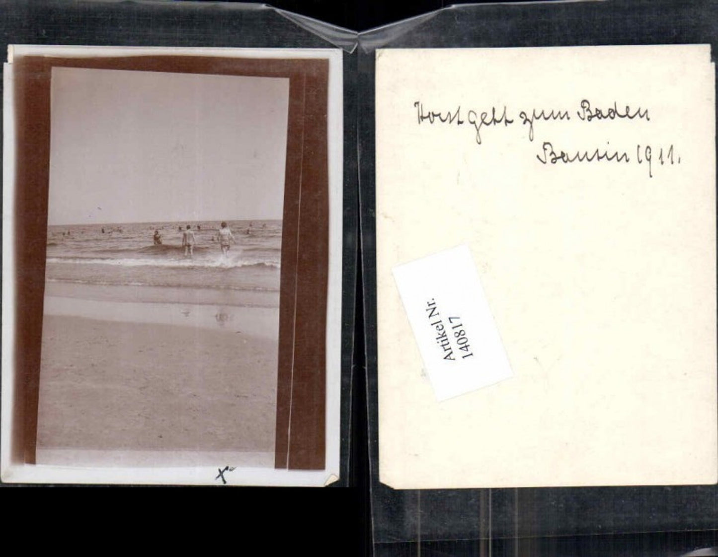 140817,Foto Bansin 1911 Badeleben Strandleben Heringsdorf Usedom