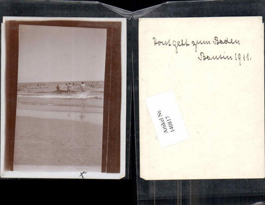 140817,Foto Bansin 1911 Badeleben Strandleben Heringsdorf Usedom