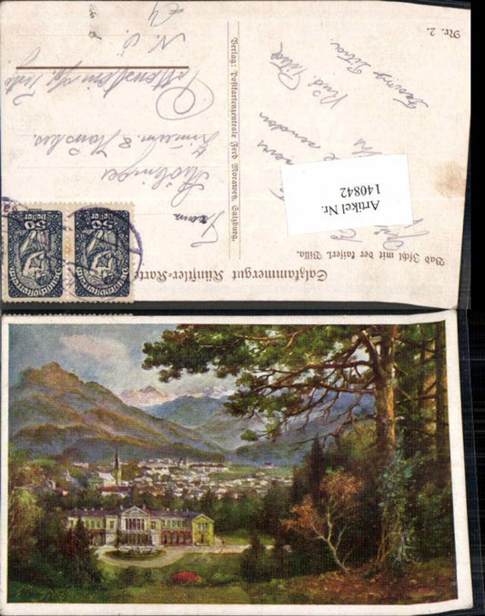 140842,Bad Ischl m. Kaiserlichen Villa Künstlerkarte Nr 2