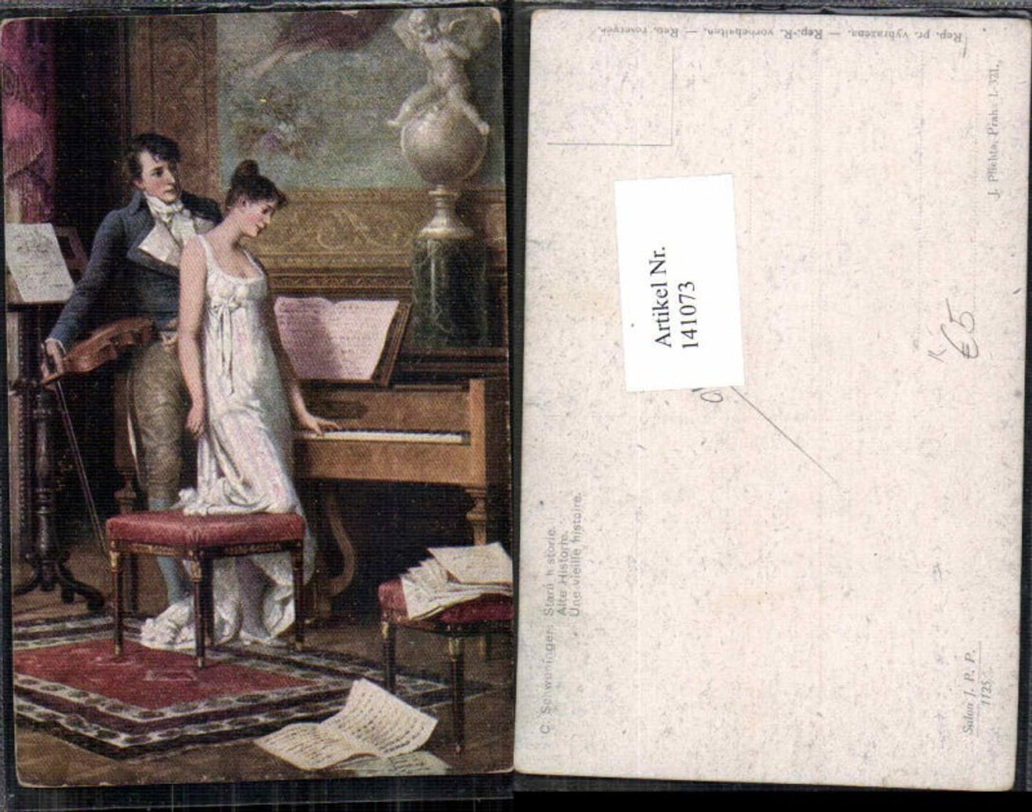 141073,C. Schweninger Alte Historie FRau am Klavier
