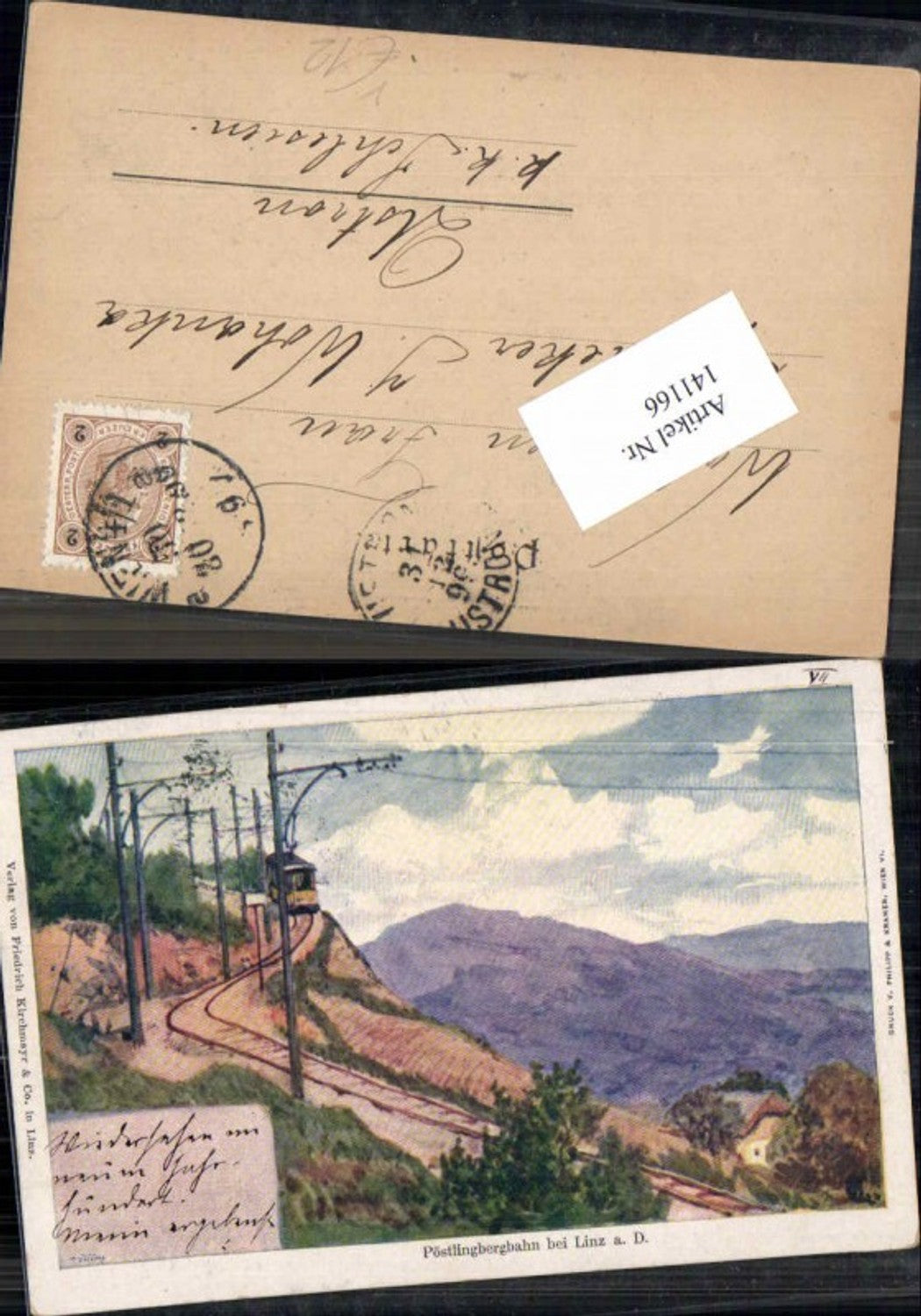 141166,Linz a.d. Donau Pöstlingberg Pöstlingbergbahn Philipp & Kramer Litho