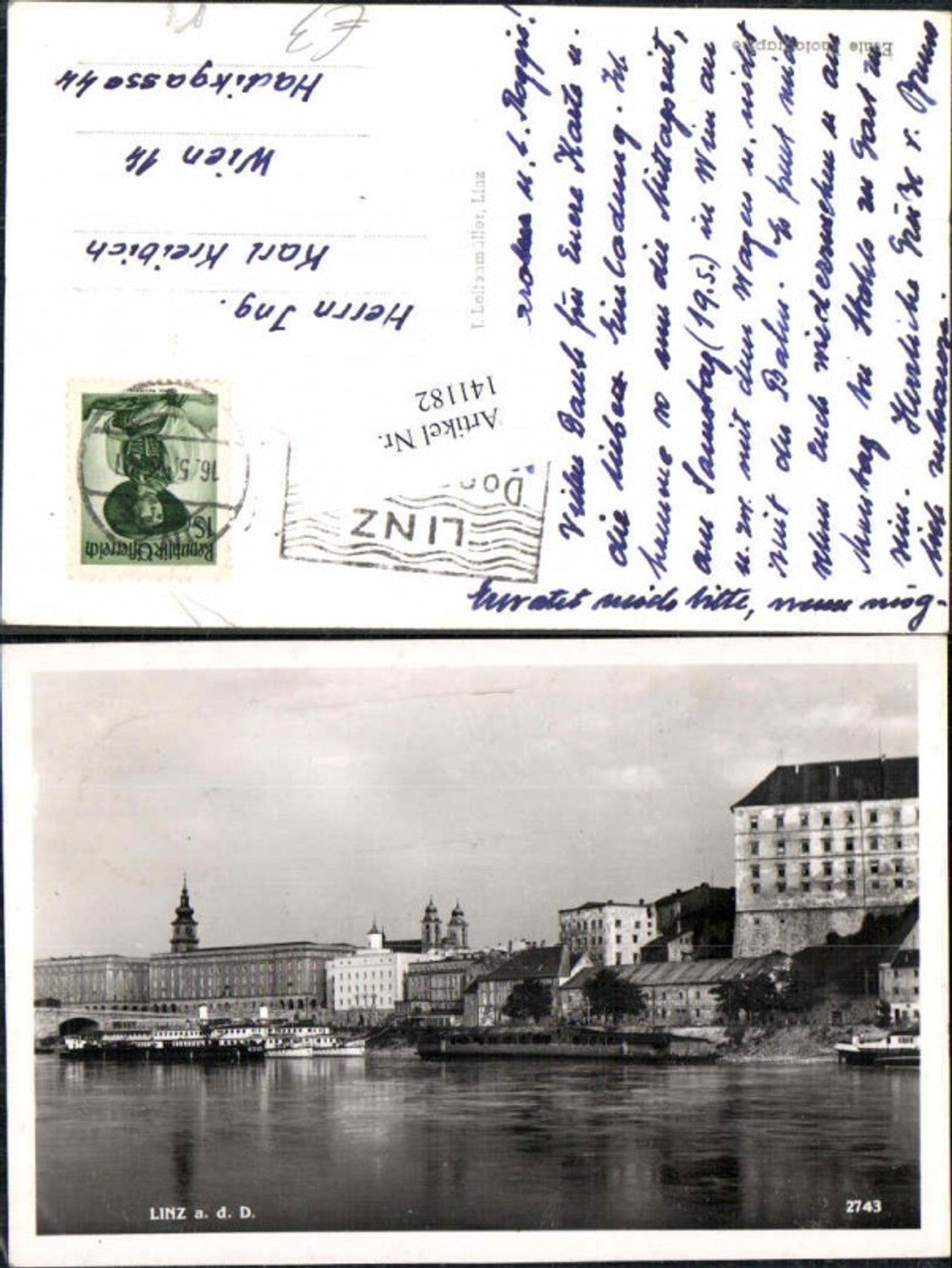 141182,Linz a.d. Donau Landungsplatz Dampfer Hafen