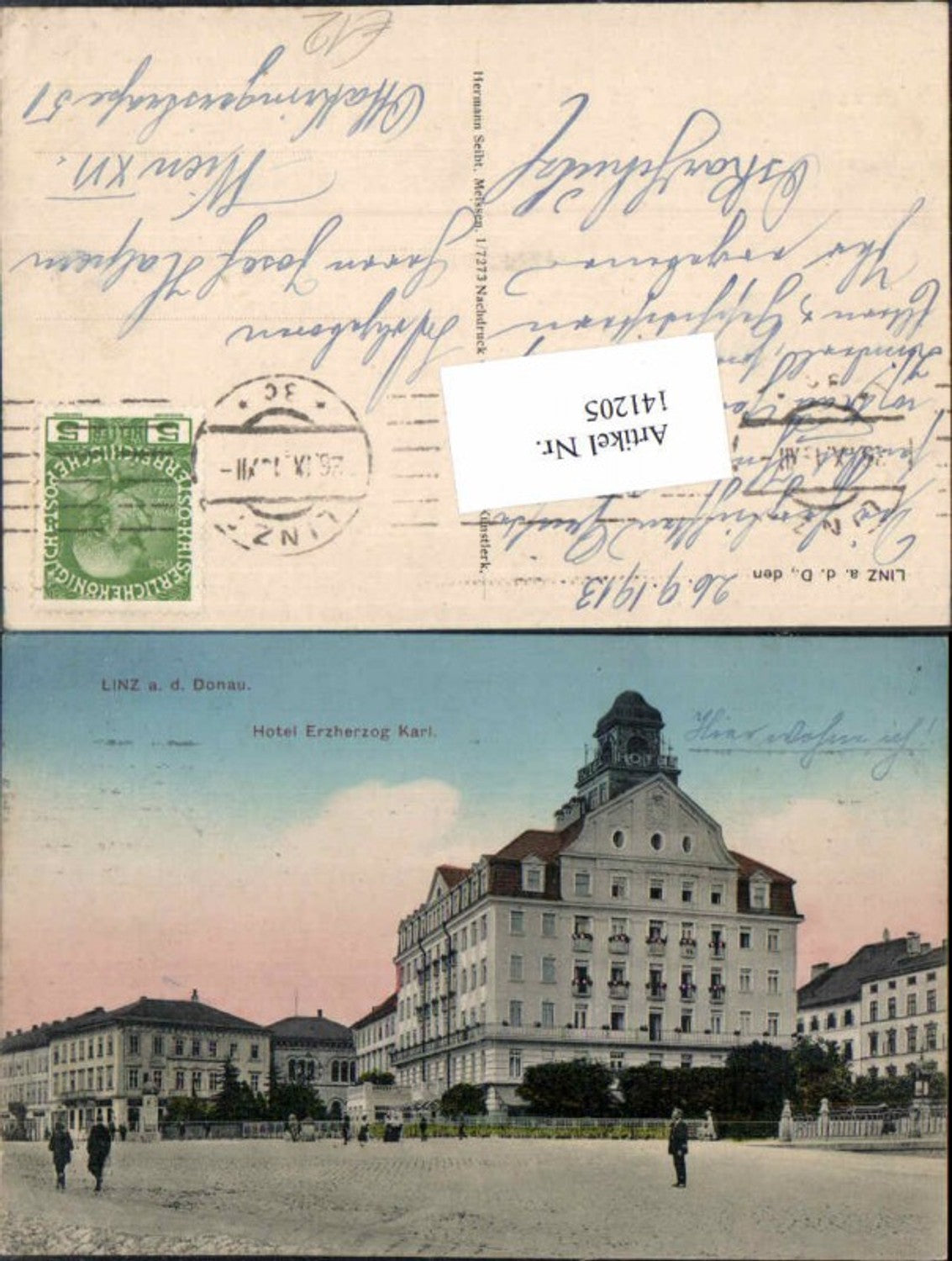 141205,Linz a.d. Donau Hotel Erzherzog Karl 1910
