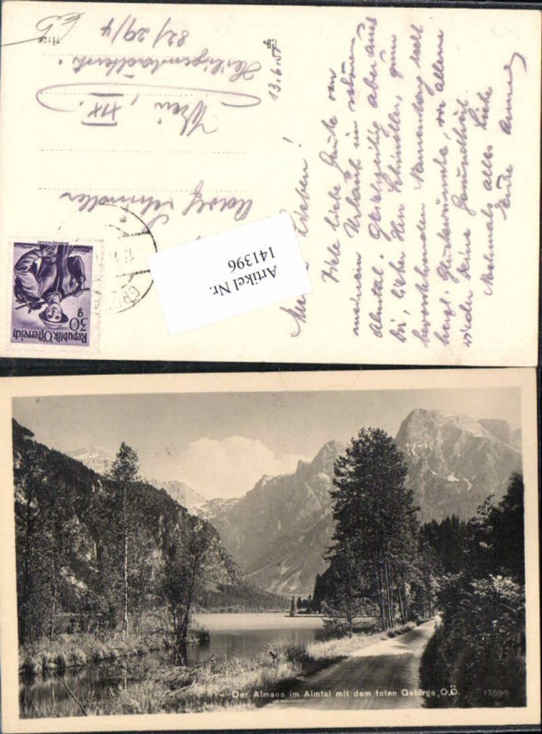 141396,Almsee Almtal Grünau 1950