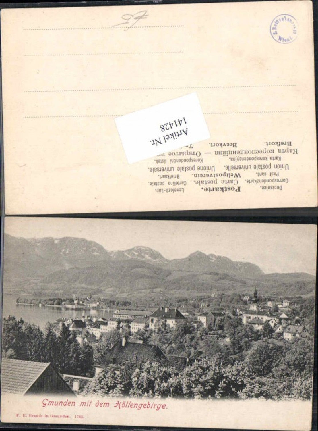 141428,Gmunden am Traunsee 1900 Brandt 1763