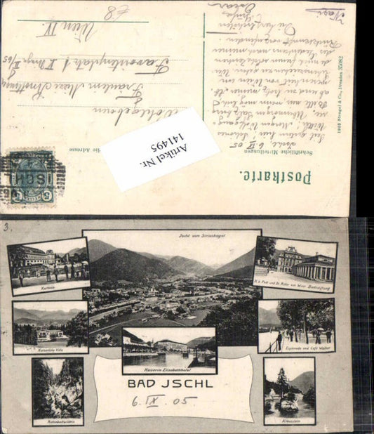 141495,Tolle seltene AK Ischl 1905 Kaiser Villa Esplanade