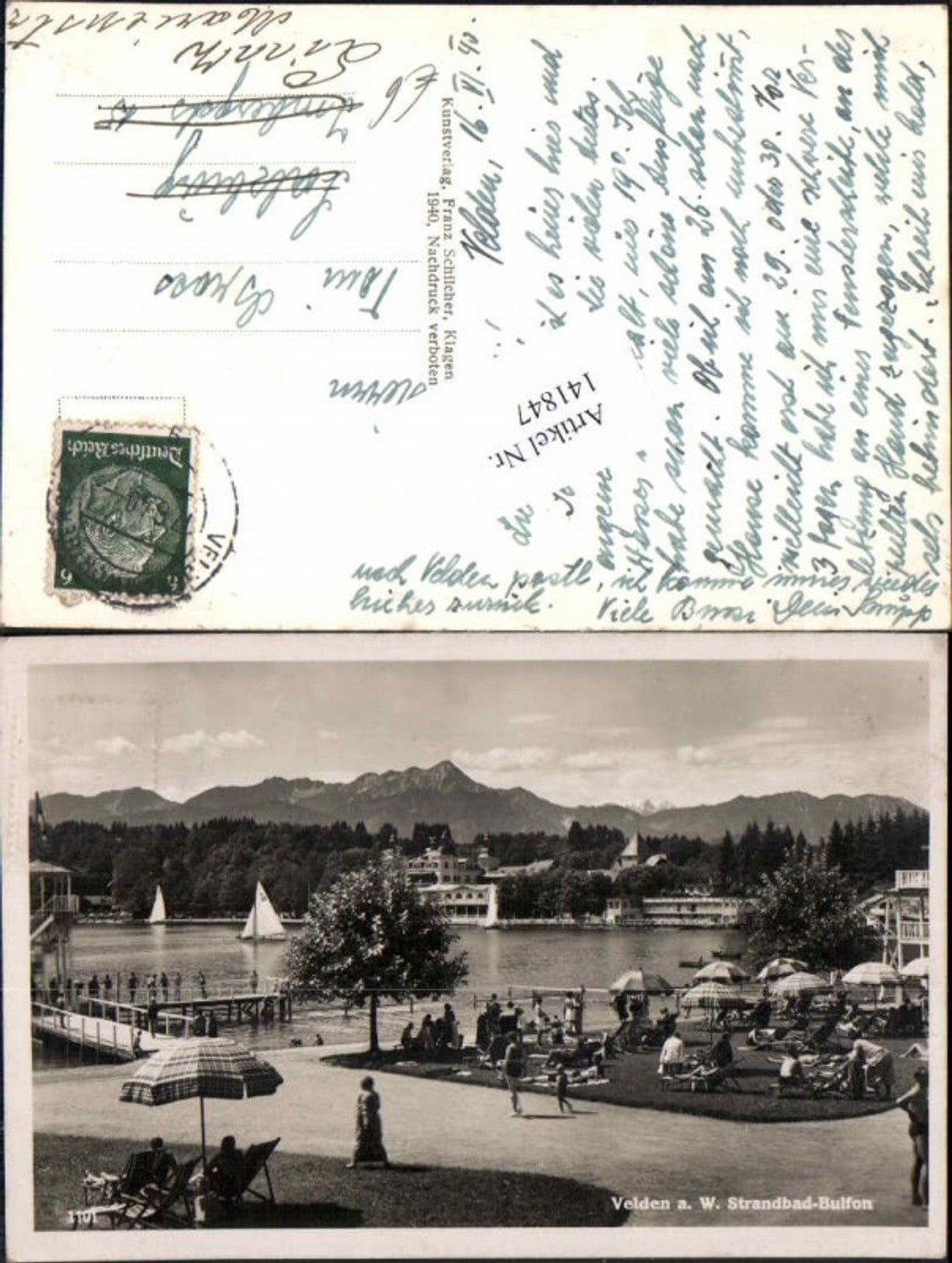 141847,Velden am Wörthersee Strandbad Bulfon detail 1938