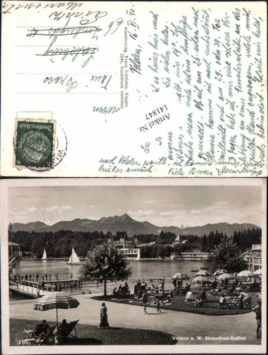 141847,Velden am Wörthersee Strandbad Bulfon detail 1938