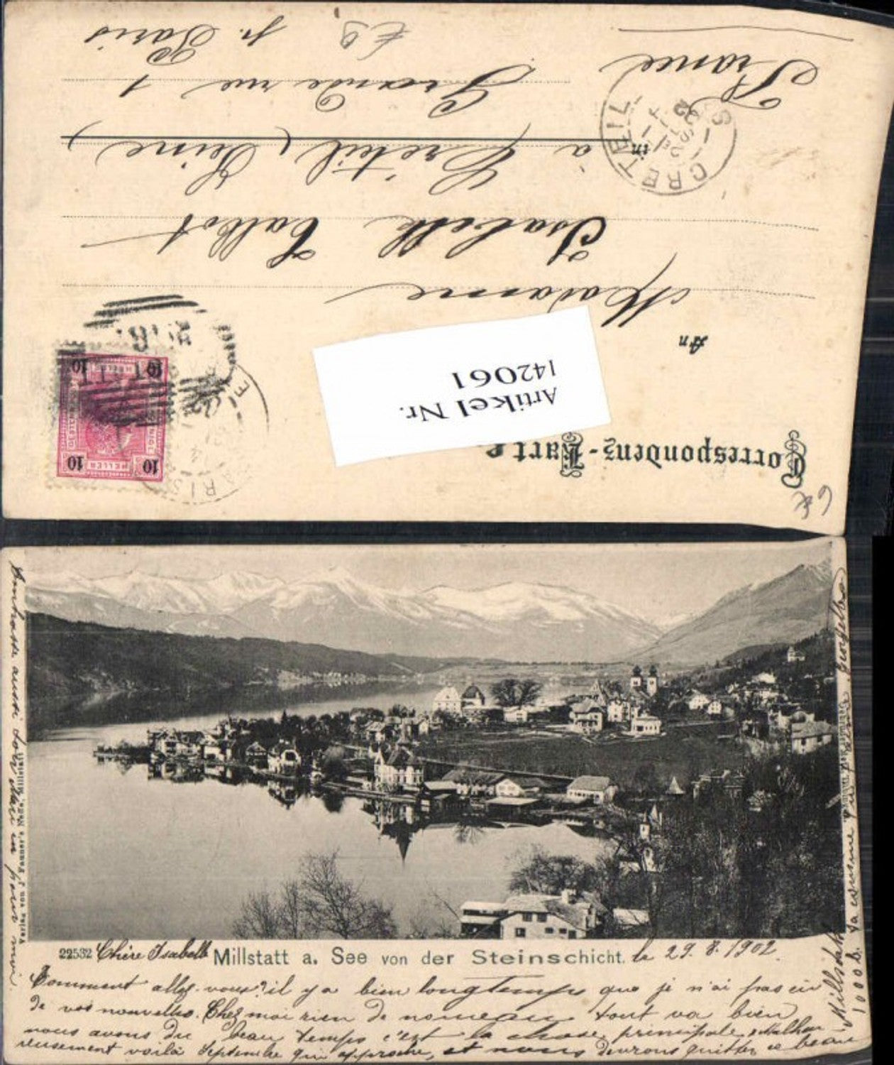 142061,Millstatt am See v. Steinansicht 1902