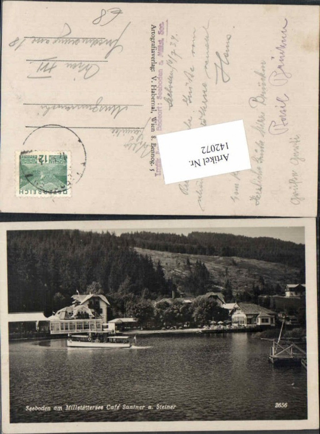 142072,Seeboden am Millstättersee Cafe Santner und Steiner 1935