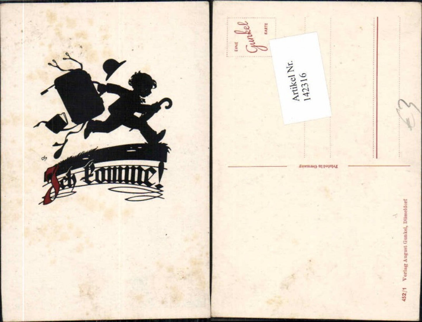 142316,Scherenschnitt Silhouette Ich Komme Junge pub Gunkel August 452-1