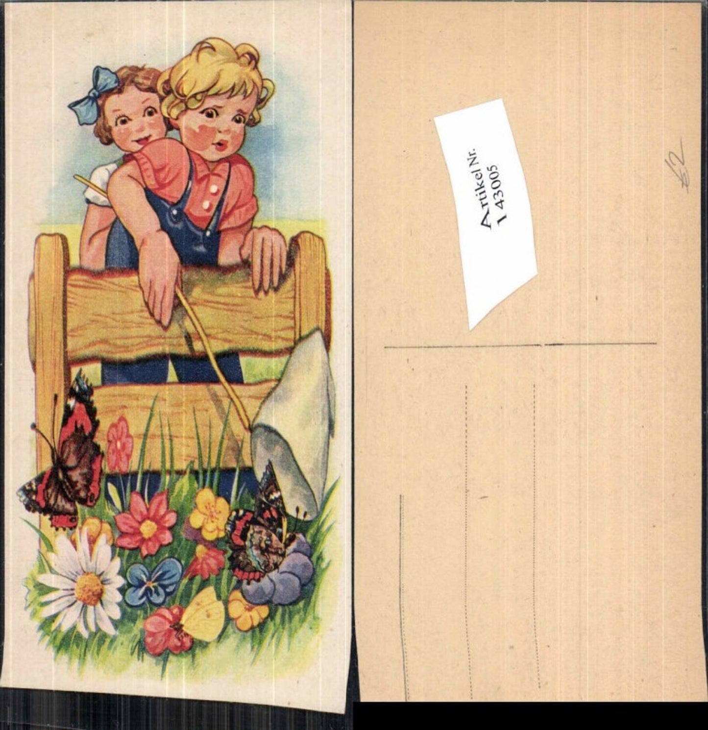143005,Süsse KInder jagen Schmetterling