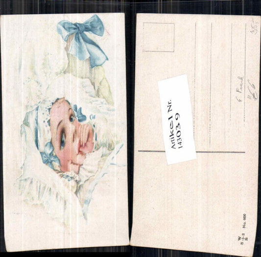 143039, Elly Frank signed toddler sucking thumb baby