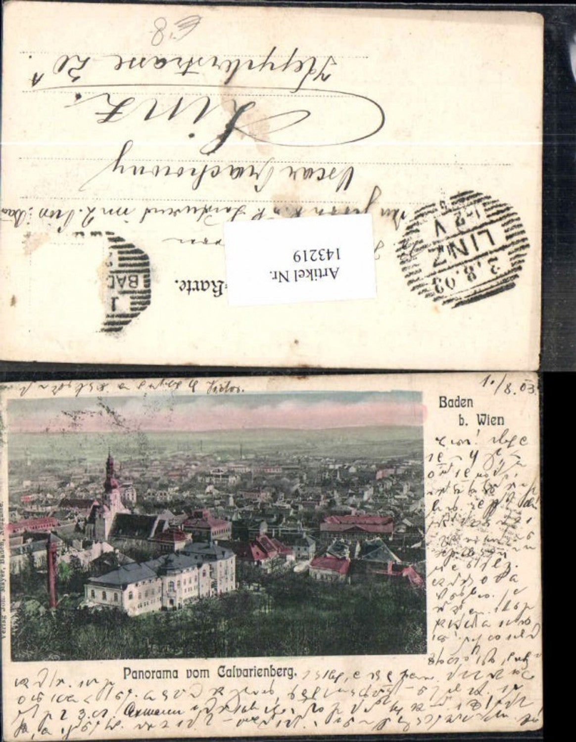 143219,Baden bei Wien Panorama von Calvarienberg 1902