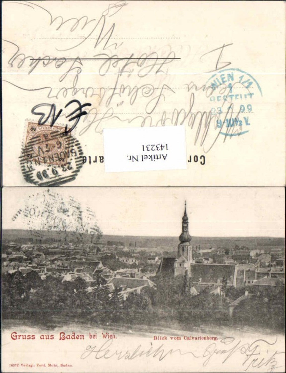 143231,Gruss aus Baden bei Wien Calvarienberg 1899