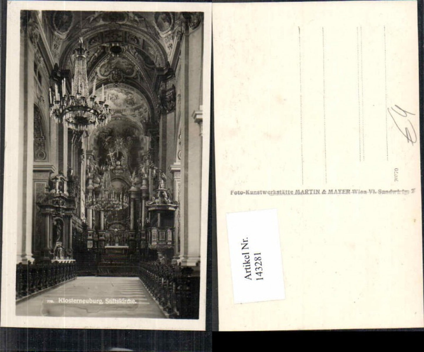 143281,Klosterneuburg Kirche Innen 1930