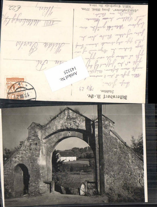 143325,seltene FotoAK Zistersdorf Stadttor 1925