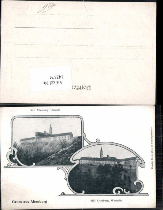 143374,Gruss aus Altenburg bei Horn Ostseite Jugendstil Verzierung