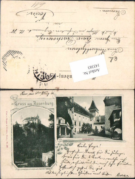 143383,Gruss aus Rosenburg Tolle AK Schlosshof 1899