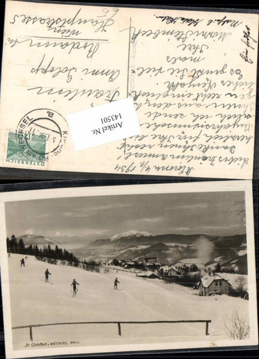 143501,St Corona am Wechsel Skifahrer am Hang Sport Ski