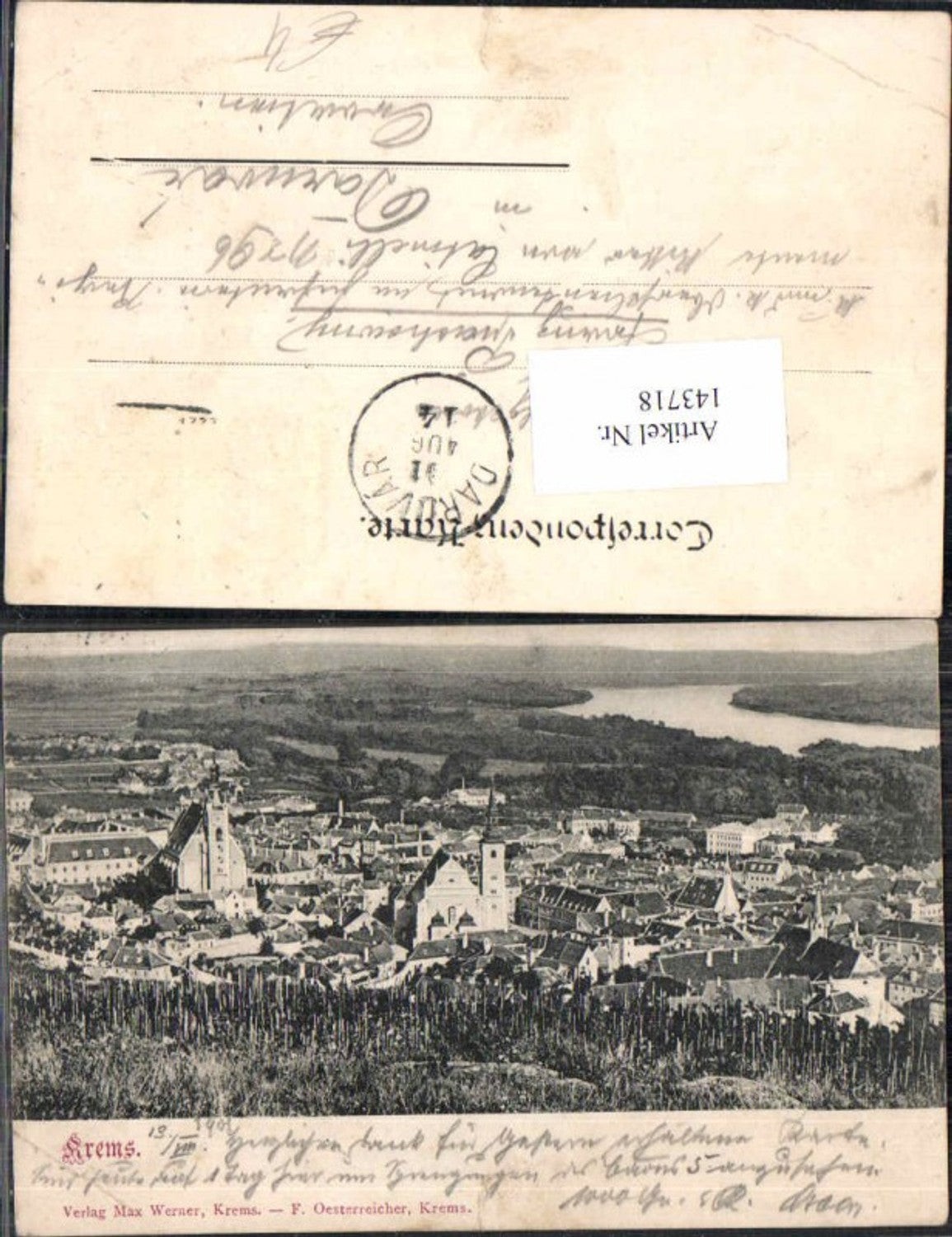 143718,Krems a.d. Donau Alte Ortsansicht 1900