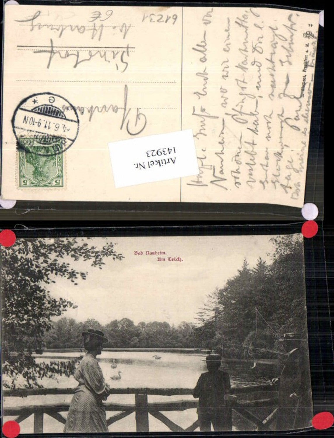 143923,Bad Nauheim Partie am Teich 1910