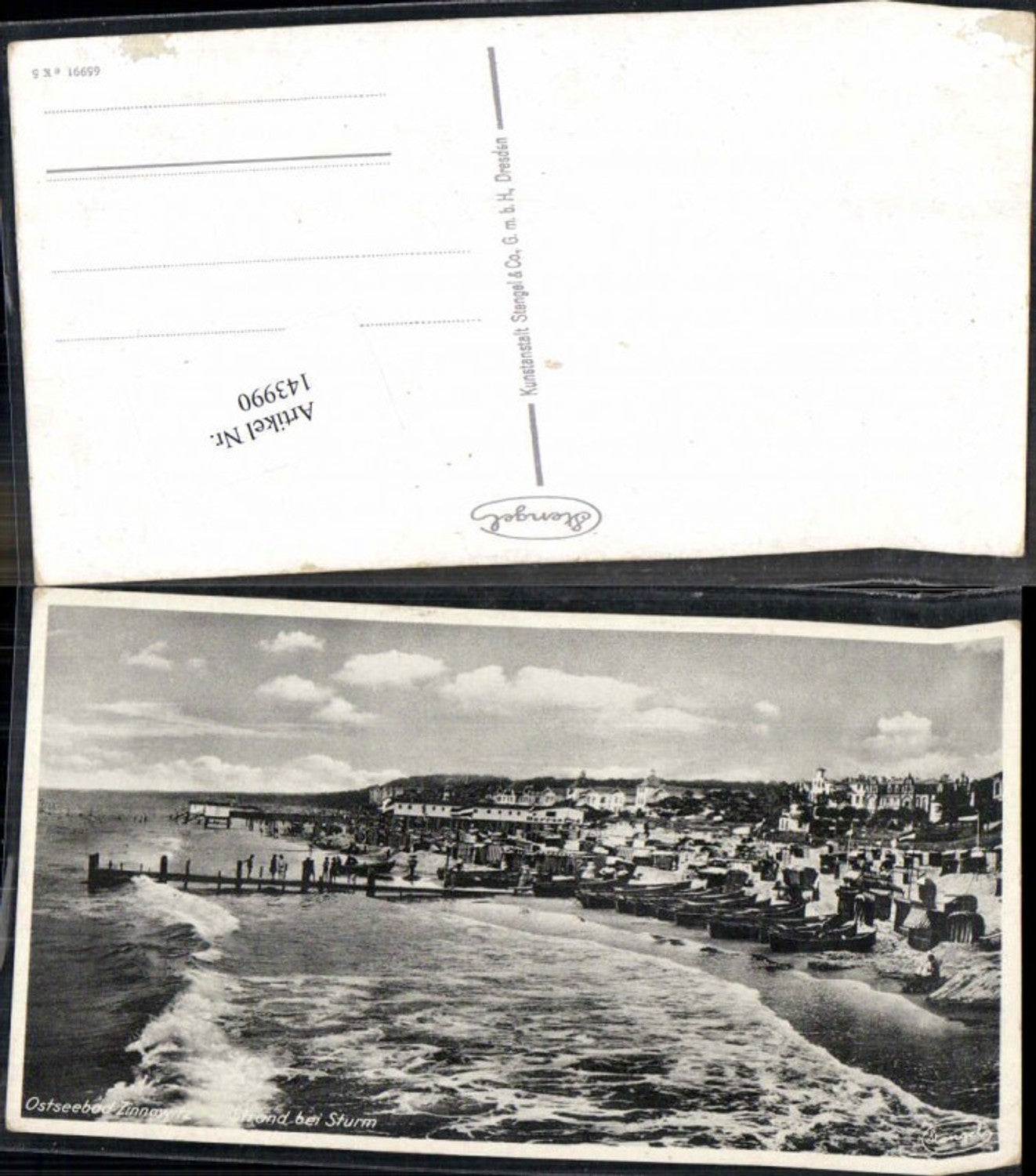 143990,Ostseebad Zinnowitz Strand bei Sturm