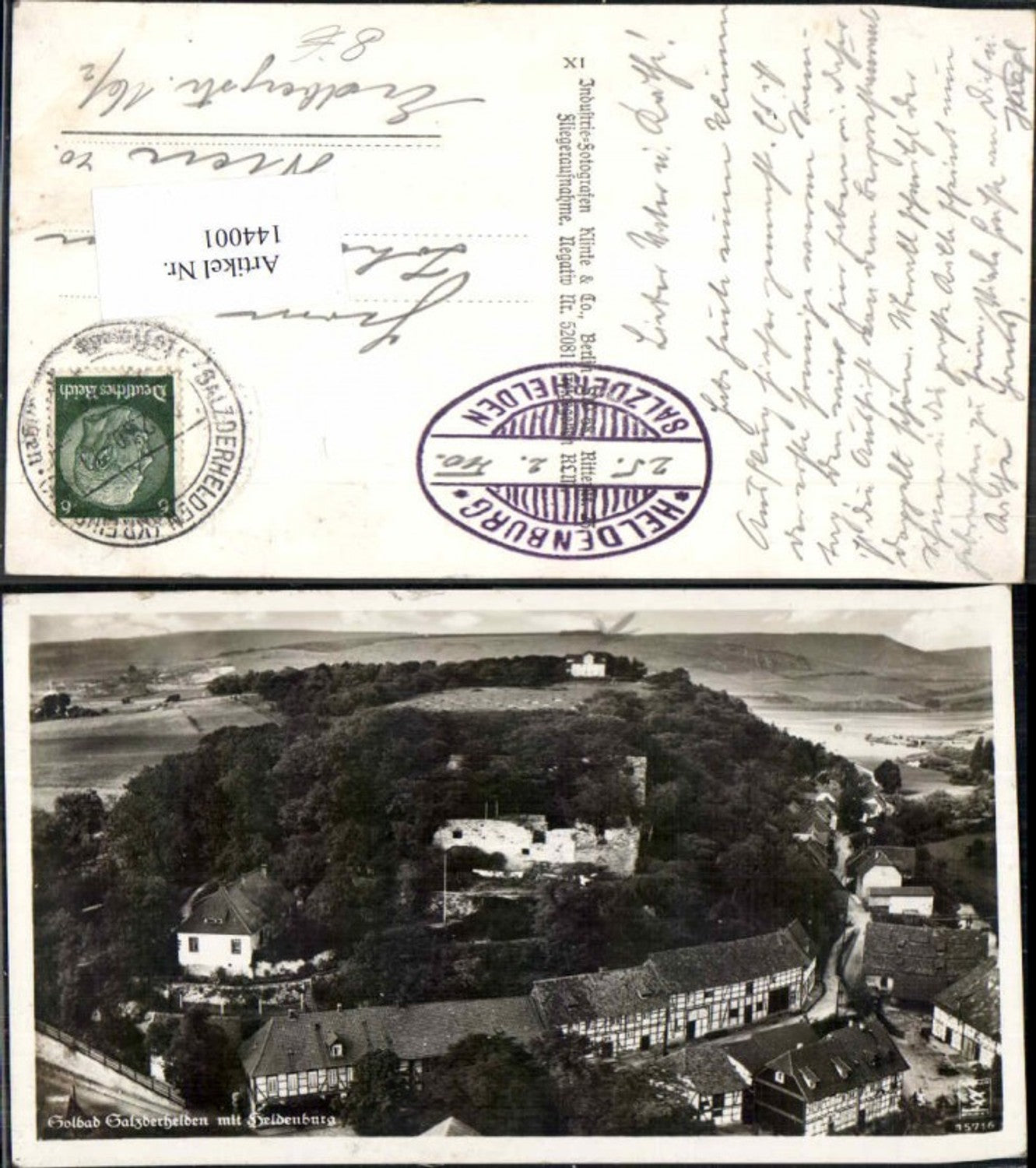 144001,Fliegeraufnahme Salzderhelden 1940