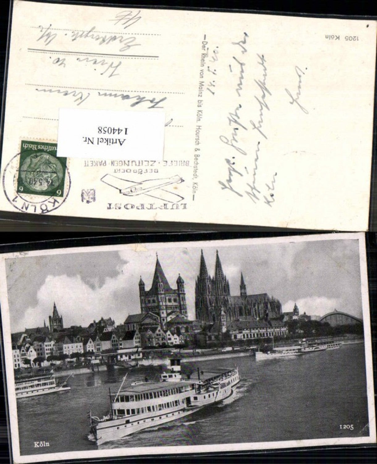 144058,Köln m. Dampfer am Rhein