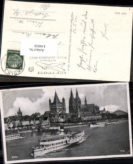 144058,Köln m. Dampfer am Rhein