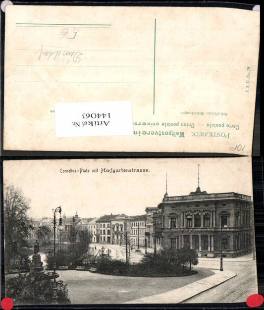 144063,Düsseldorf Cornelius Platz Hofgarstenstrasse 1905