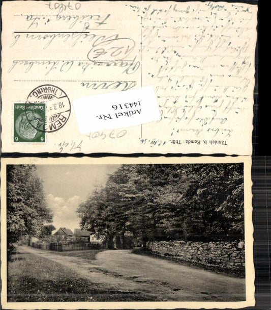 144316,Tännich bei Remda 1940 seltene Strassenansicht