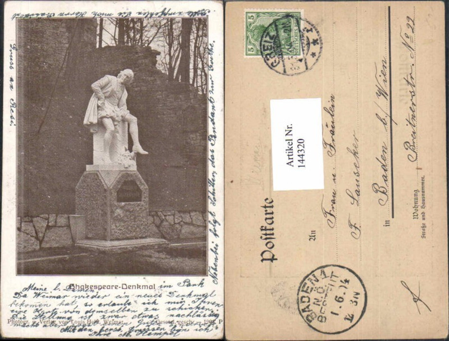 144320,Weimar Shakespear denkmal 1900