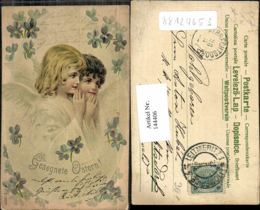 144406,Ostern Tolle Litho Engel beten 1900