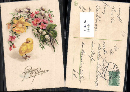 144424,Ostern Küke Blumen Palmkätzchen