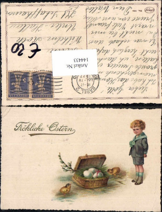 144433, Easter chicks children boy