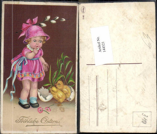 144521, Easter Sweet Child Girl Chick Hat Pussy Willow