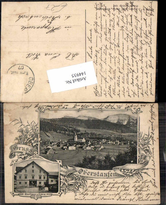 144935,Gruss aus  m. Gasthaus zur Krone 1900