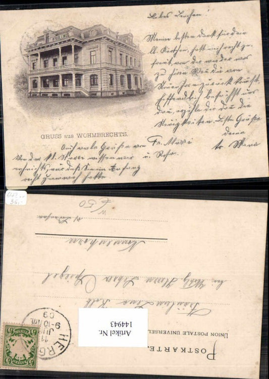 144943,Gruss aus Wohmbrechts bei Hergatz Gasthaus Paul Lingg 1908 Lindau