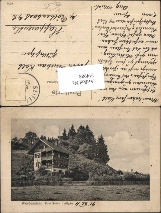 144988,Werdenstein bei Seifen im Allgäu 1915 Eckarts Immenstadt Allgäu