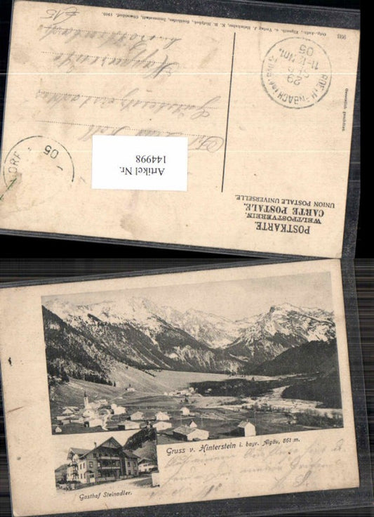 144998,Gruss aus Hinterstein im Allgäu Gasthaus Steinadler 1905 Bad Hindelang
