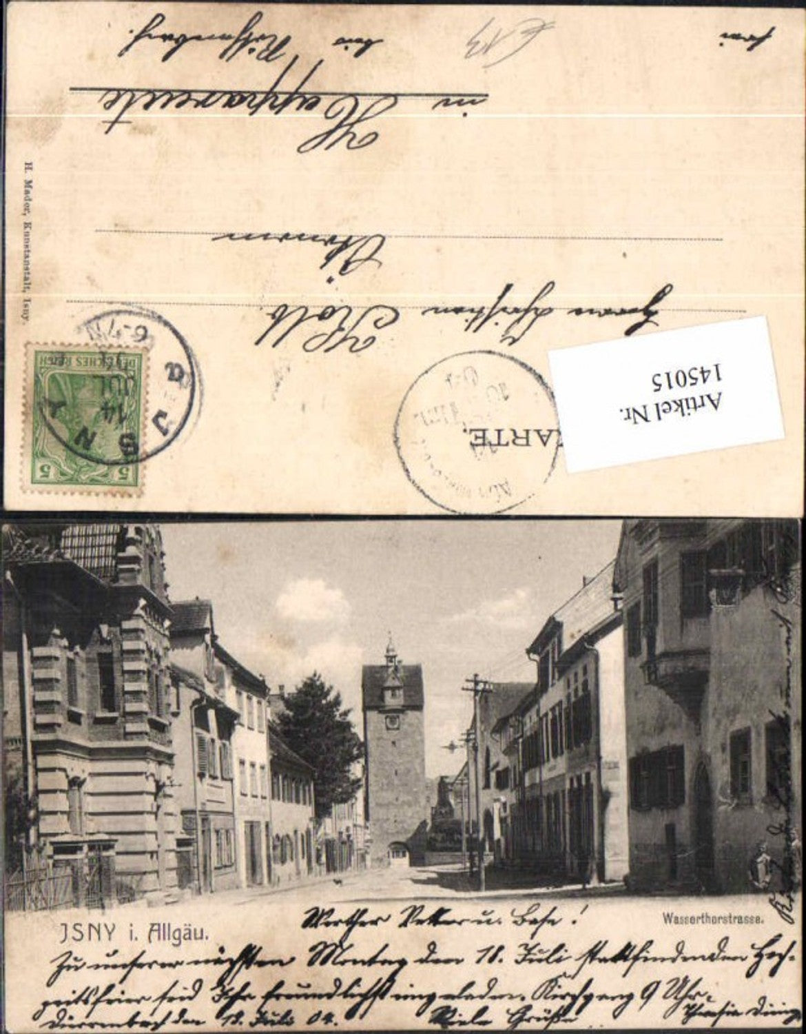 145015,Isny im Allgäu Wasserthorstrasse Strassenansicht 1900