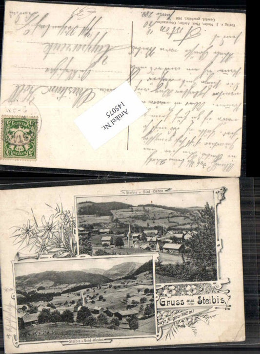 145075,Tolle AK Gruss aus Steibis Allgäu Oberstaufen 1904