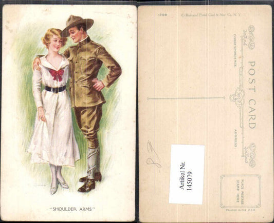 145079,Künstlerkarte Jugendstil Art Nouveau Archie Gunn Paar
