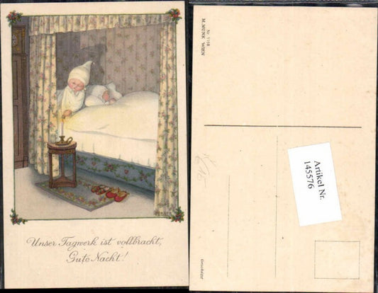 145576,Pauli Ebner M. Munk Vienne 1158 Tagwerk ist vollbracht Kinder gehen Bett