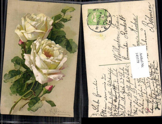 145579,Catharina Klein Tolle Blumen AK Rosen gelb