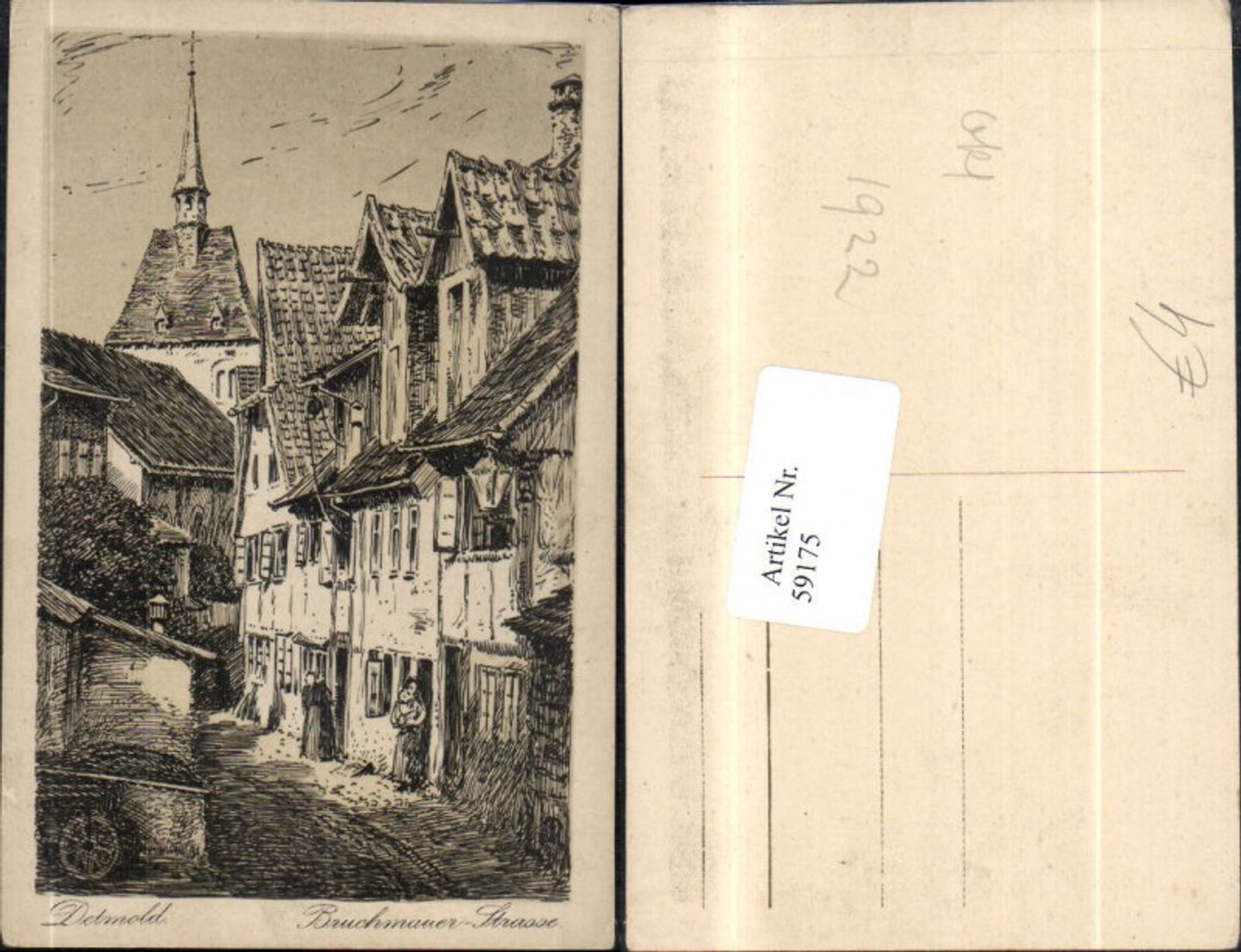 59175,Künstlerkarte Detmold Bruchmauer Straße