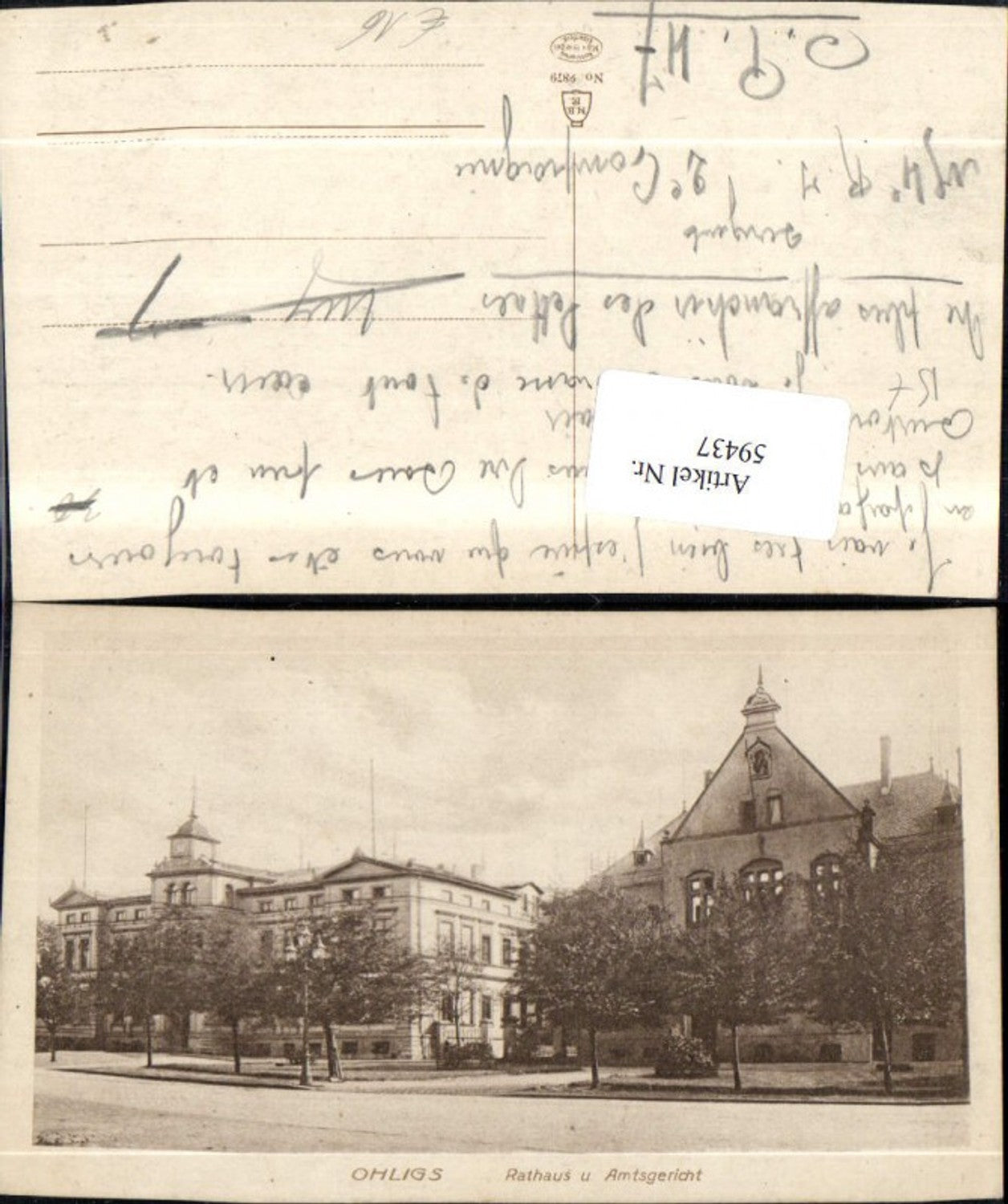 59437,Ohligs Rathaus u Amtsgericht Strassenansicht